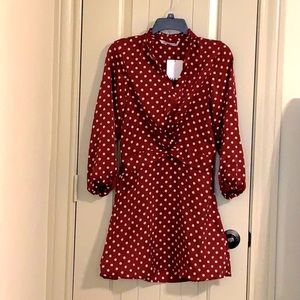 ZARA polka dot long sleeve dress